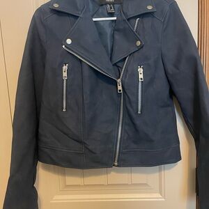 Forever 21 Navy Leather Jacket